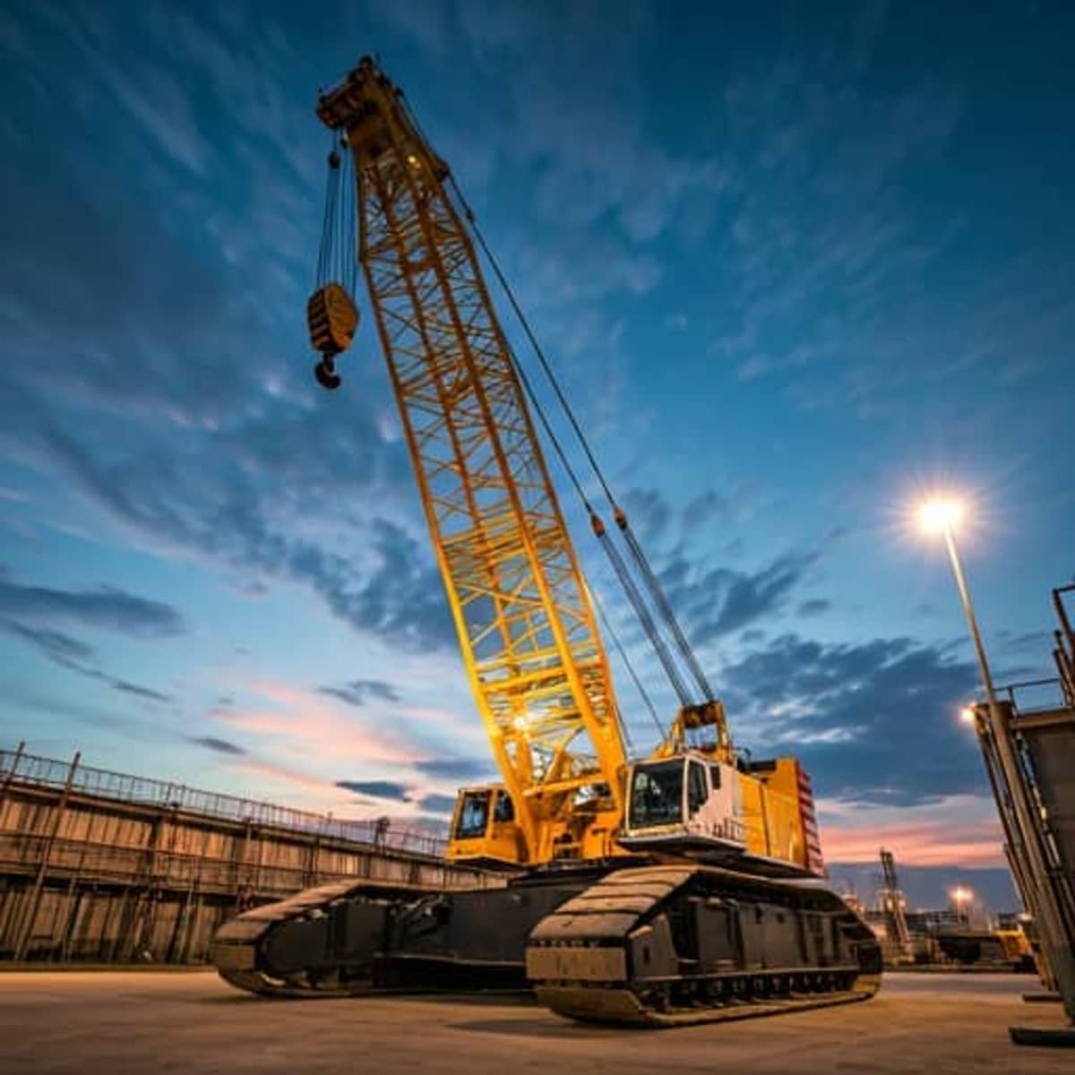 Karthik Cranes — Heavy duty crane operating at project site in Goa, India